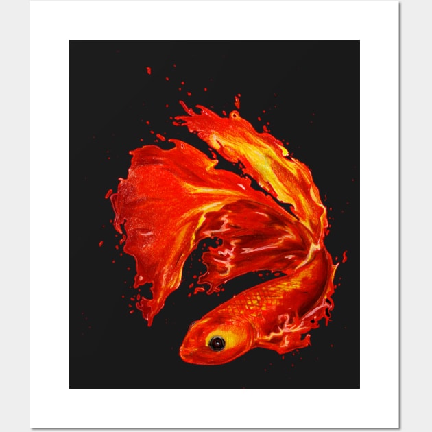 Molten Fire Fish Wall Art by FishWithATopHat